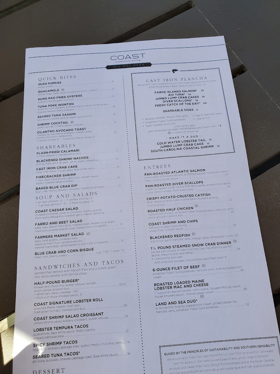 Sea Pines Beach Club Menu - Image 1
